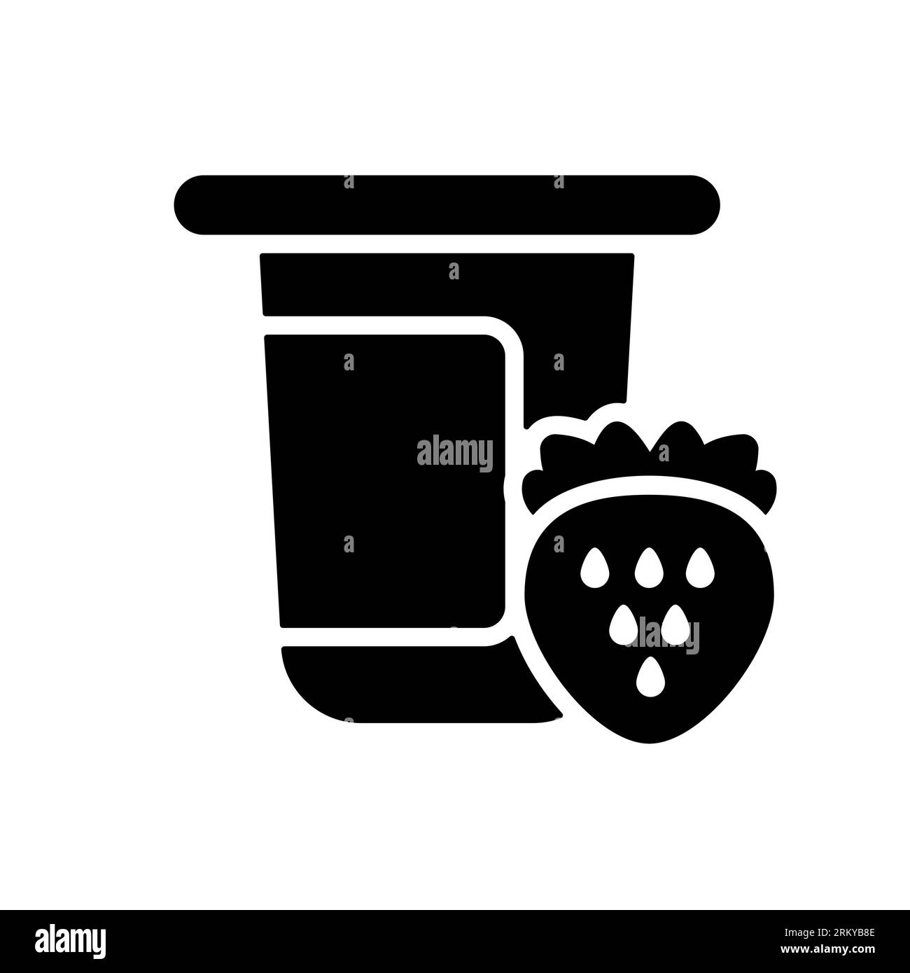 Strawberry yogurt breakfast Black and White Stock Photos & Images - Alamy