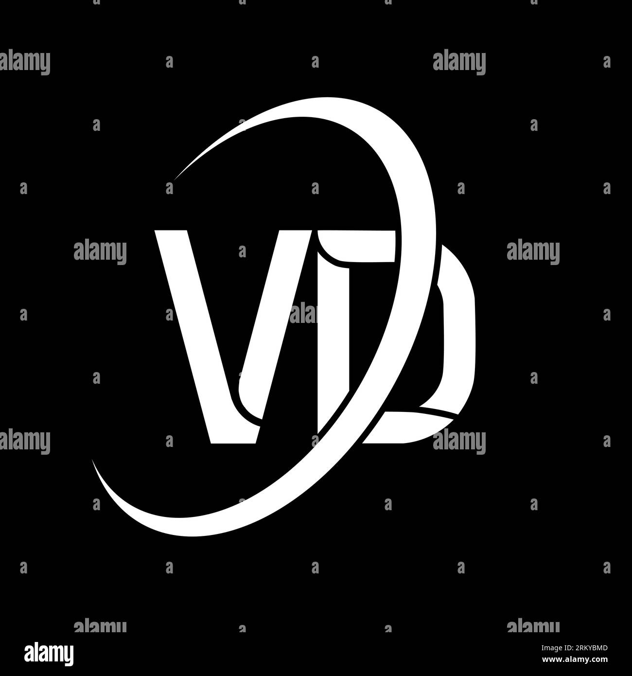 VD logo. V D design. White VD letter. VD/V D letter logo design. Initial letter VD linked circle uppercase monogram logo. Stock Vector