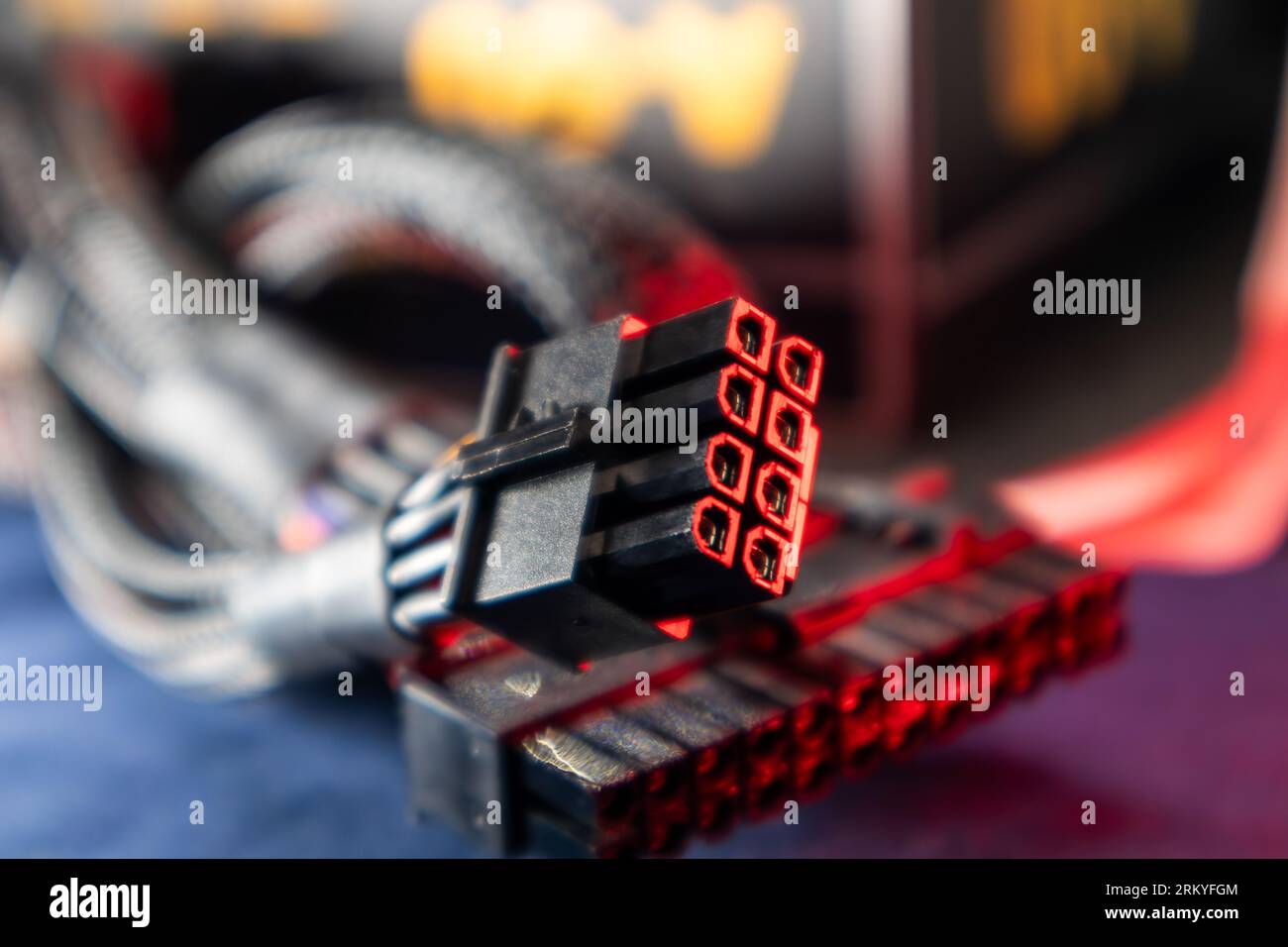 Cable connectors (8 and 24 pin) from power supply unit of desktop PC