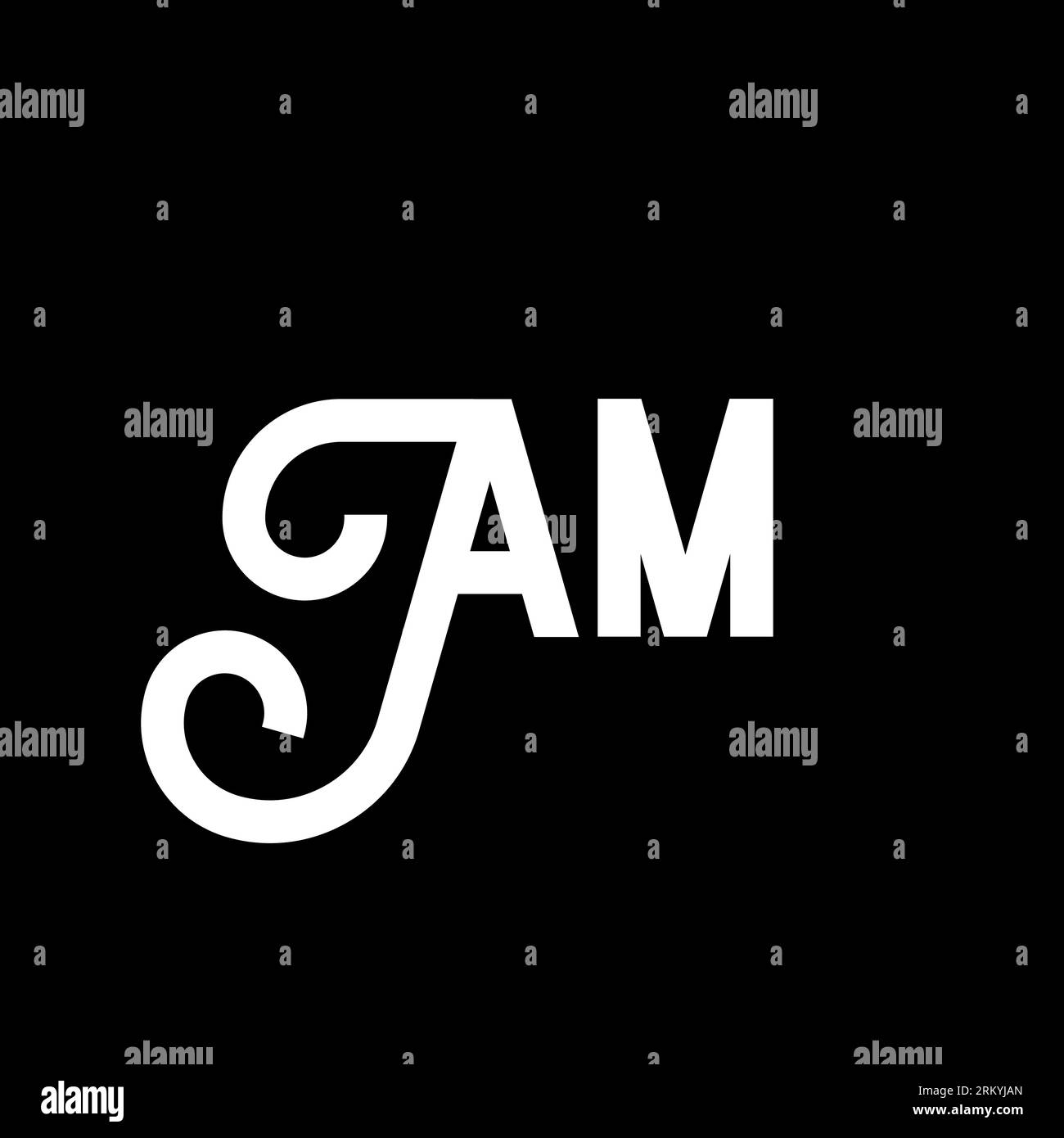 AM letter logo design on black background. AM creative initials letter ...
