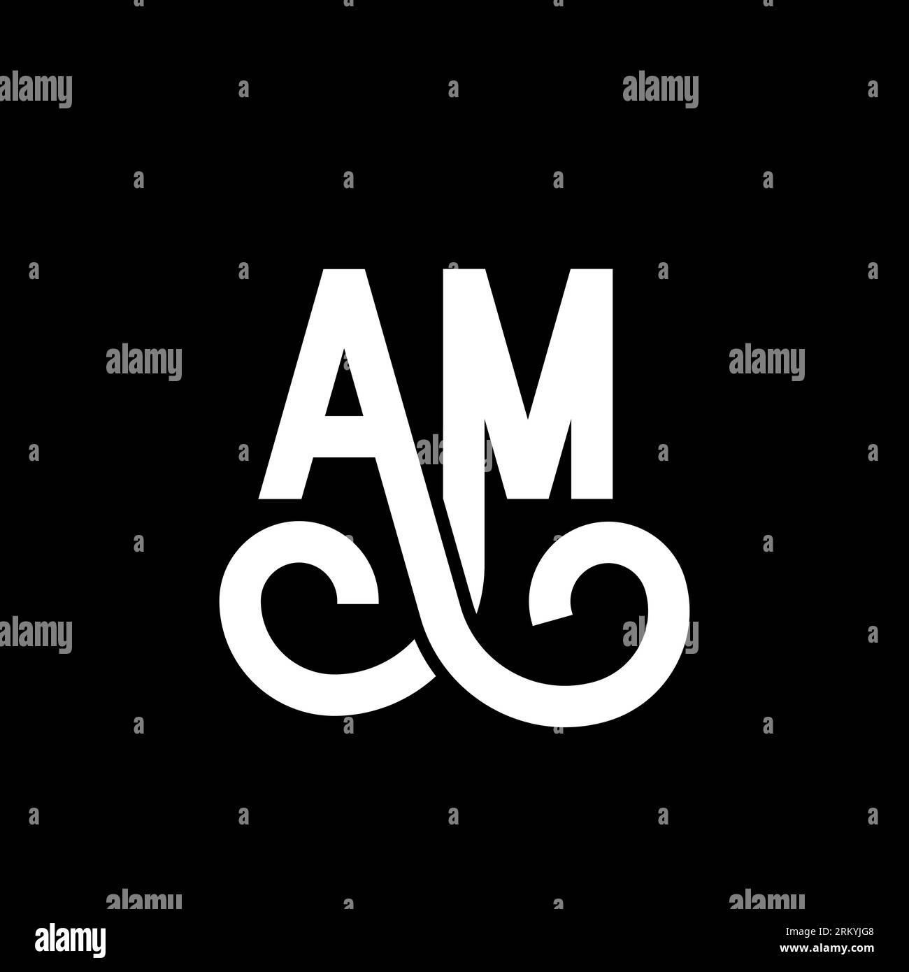 AM letter logo design on black background. AM creative initials letter ...