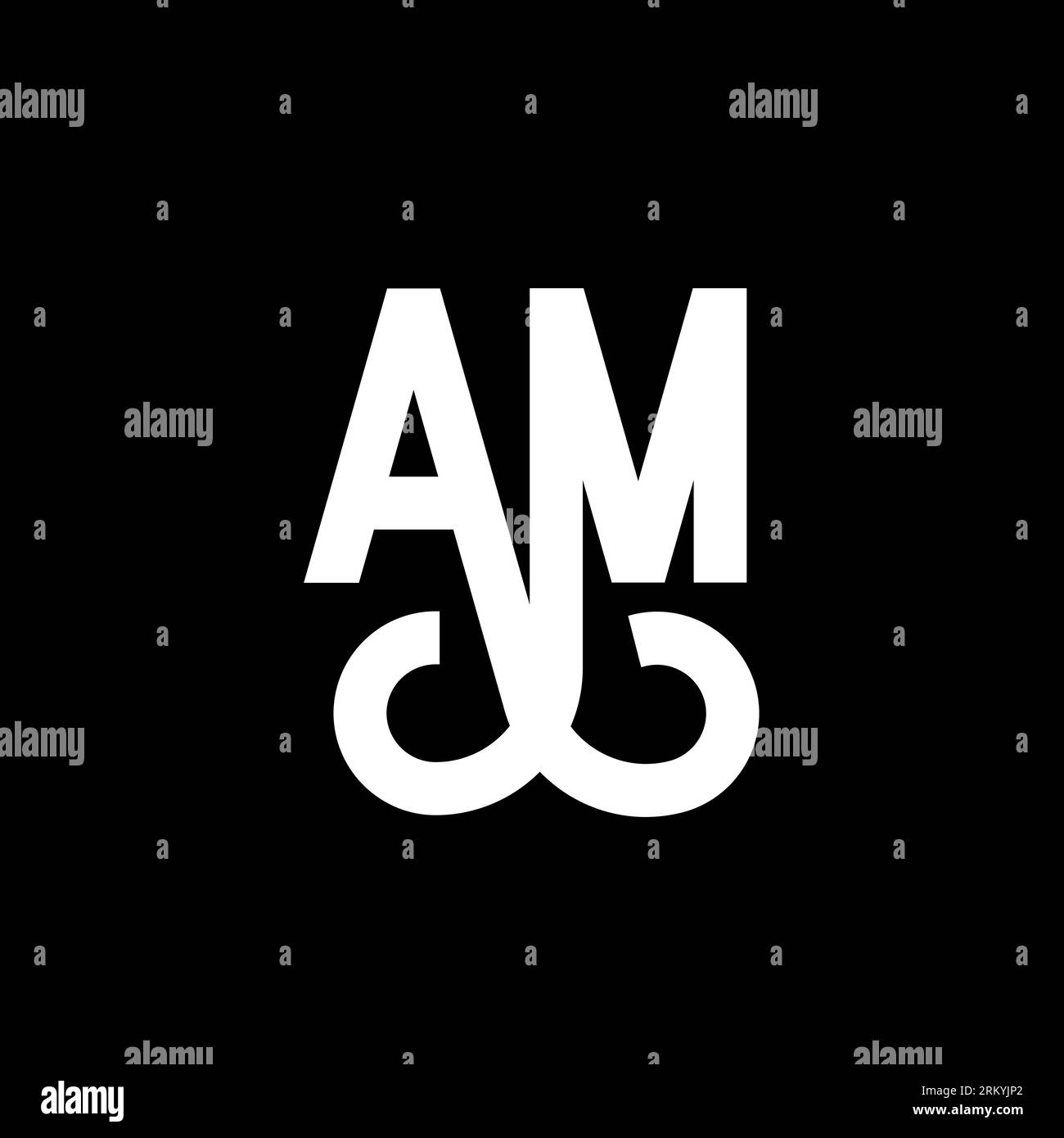 AM letter logo design on black background. AM creative initials letter ...