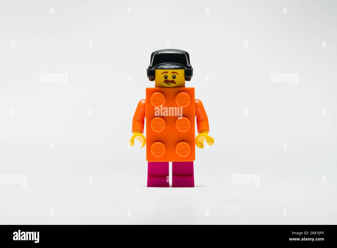 Antalya, Turkey - August 22, 2023: Lego people character on white background Stock Photo