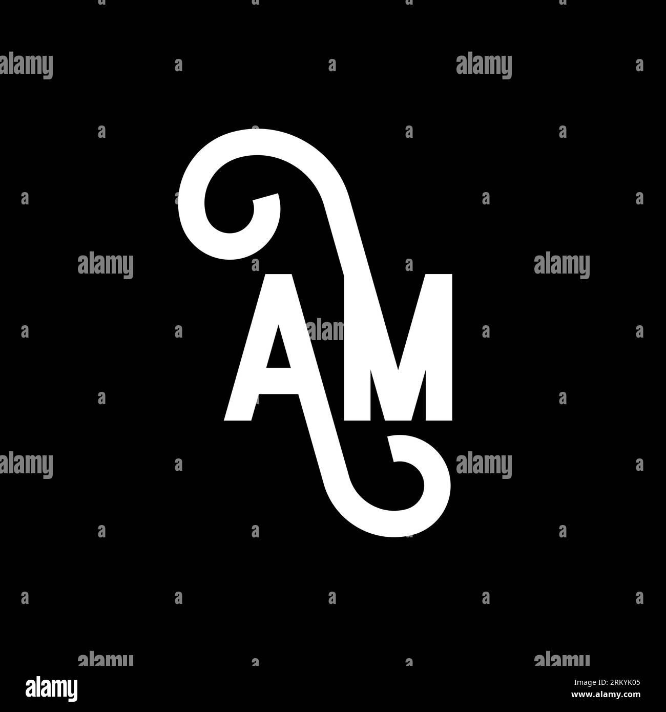 AM letter logo design on black background. AM creative initials letter ...