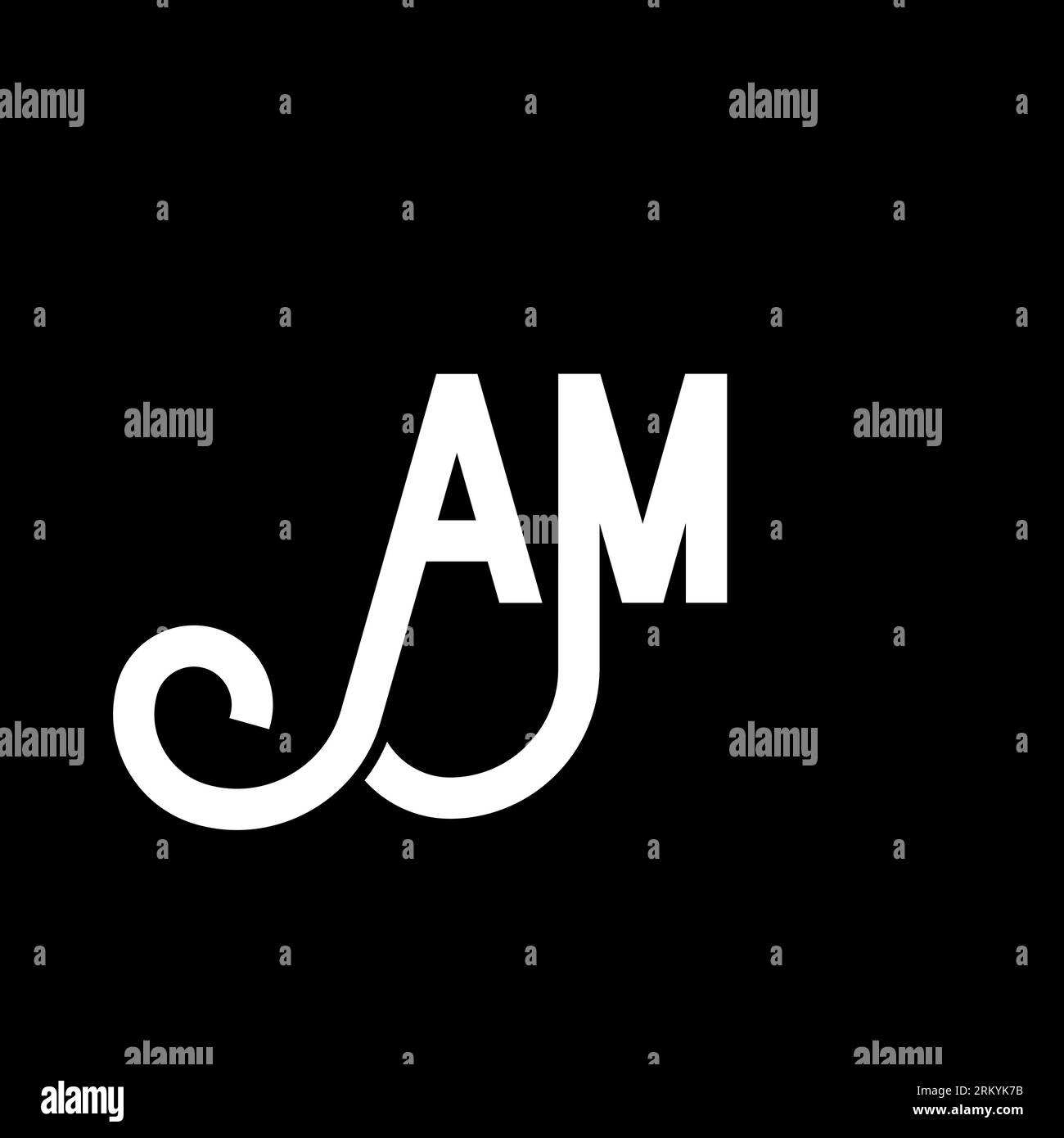 AM letter logo design on black background. AM creative initials letter ...