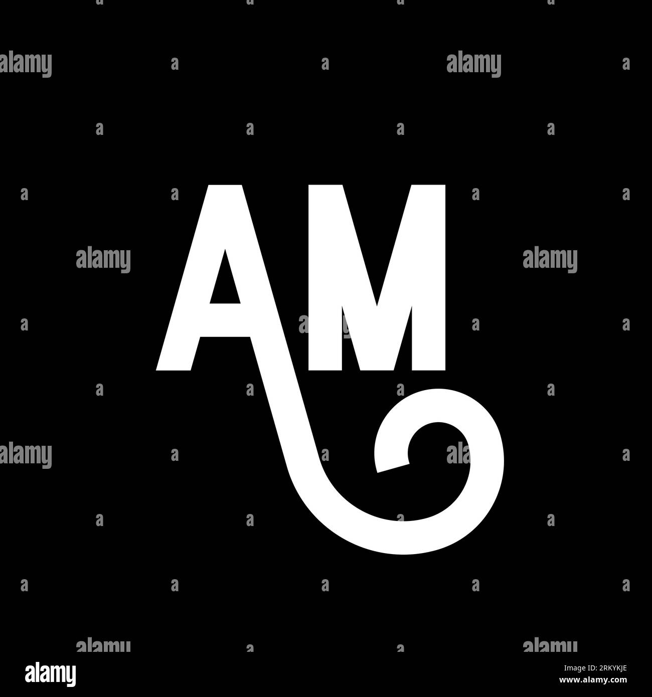 AM letter logo design on black background. AM creative initials letter ...