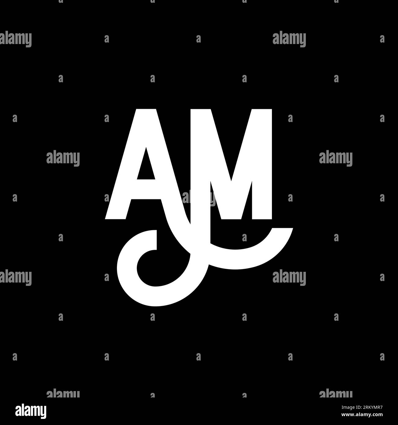 AM letter logo design on black background. AM creative initials letter ...