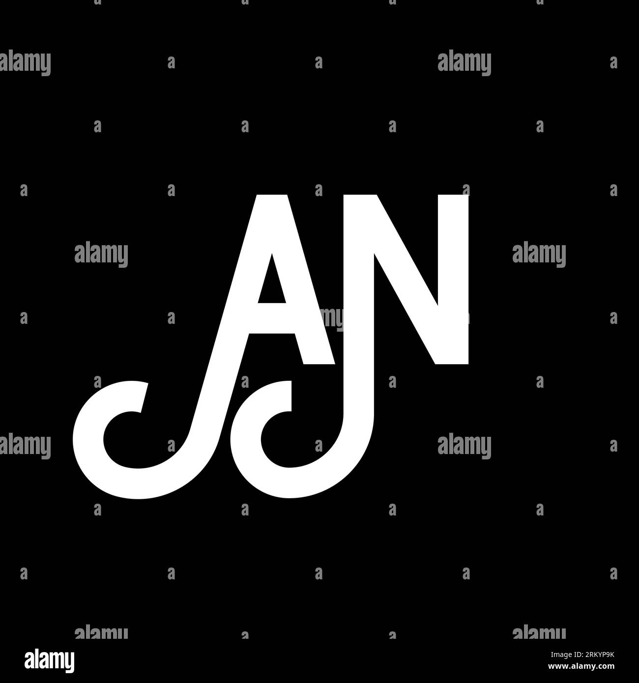 Initals An AN letter logo design on black background. AN creative initials letter ...