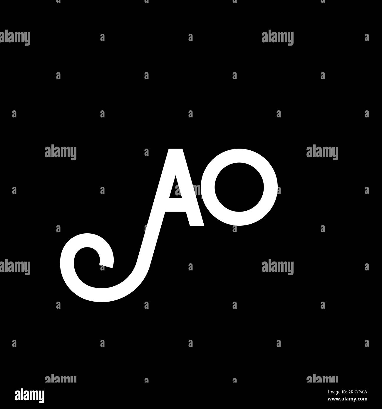 AO letter logo design on black background. AO creative initials letter ...