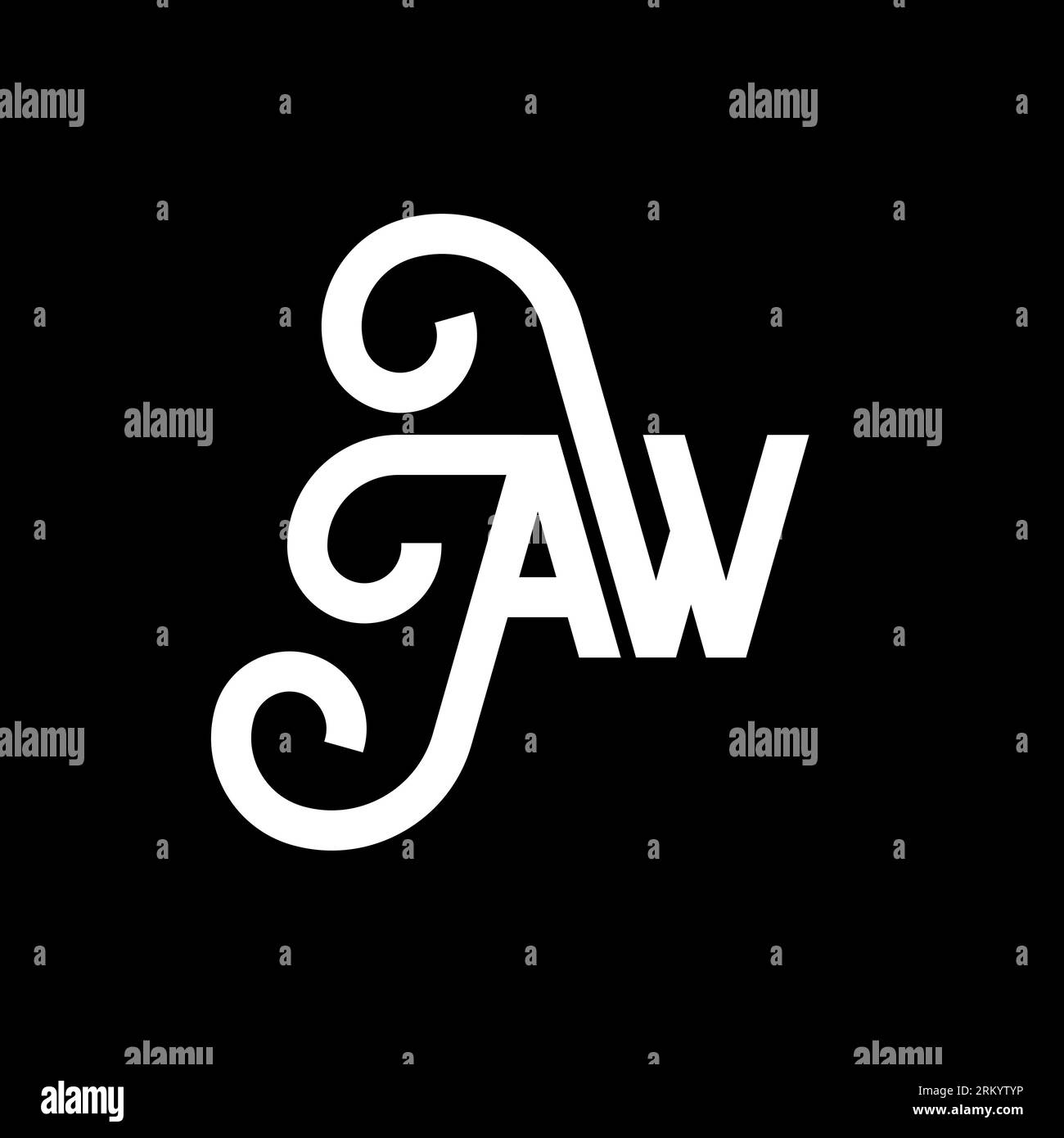 AW letter logo design on black background. AW creative initials letter ...