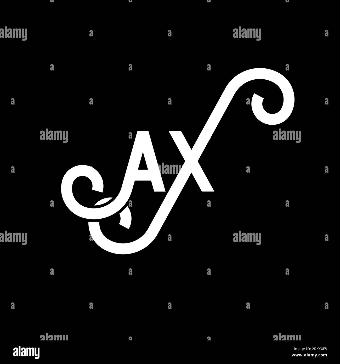 AX letter logo design on black background. AX creative initials letter ...