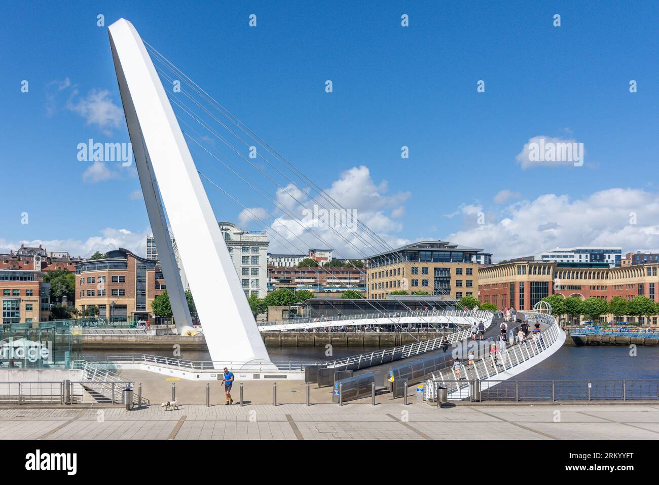 Gateshead Millennium Bridge, South Shore Road, Gateshead, Tyne and Wear, England, United Kingdom Stock Photo