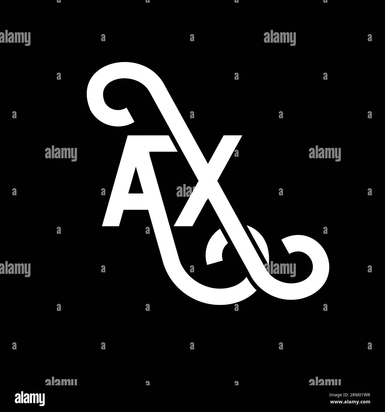 AX letter logo design on black background. AX creative initials letter ...
