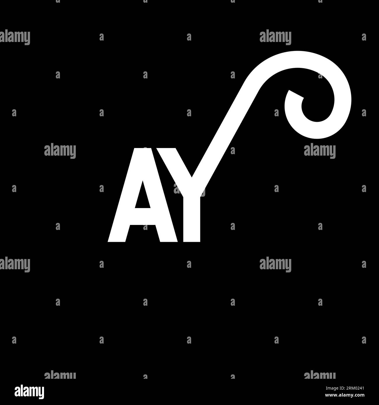 AY letter logo design on black background. AY creative initials letter