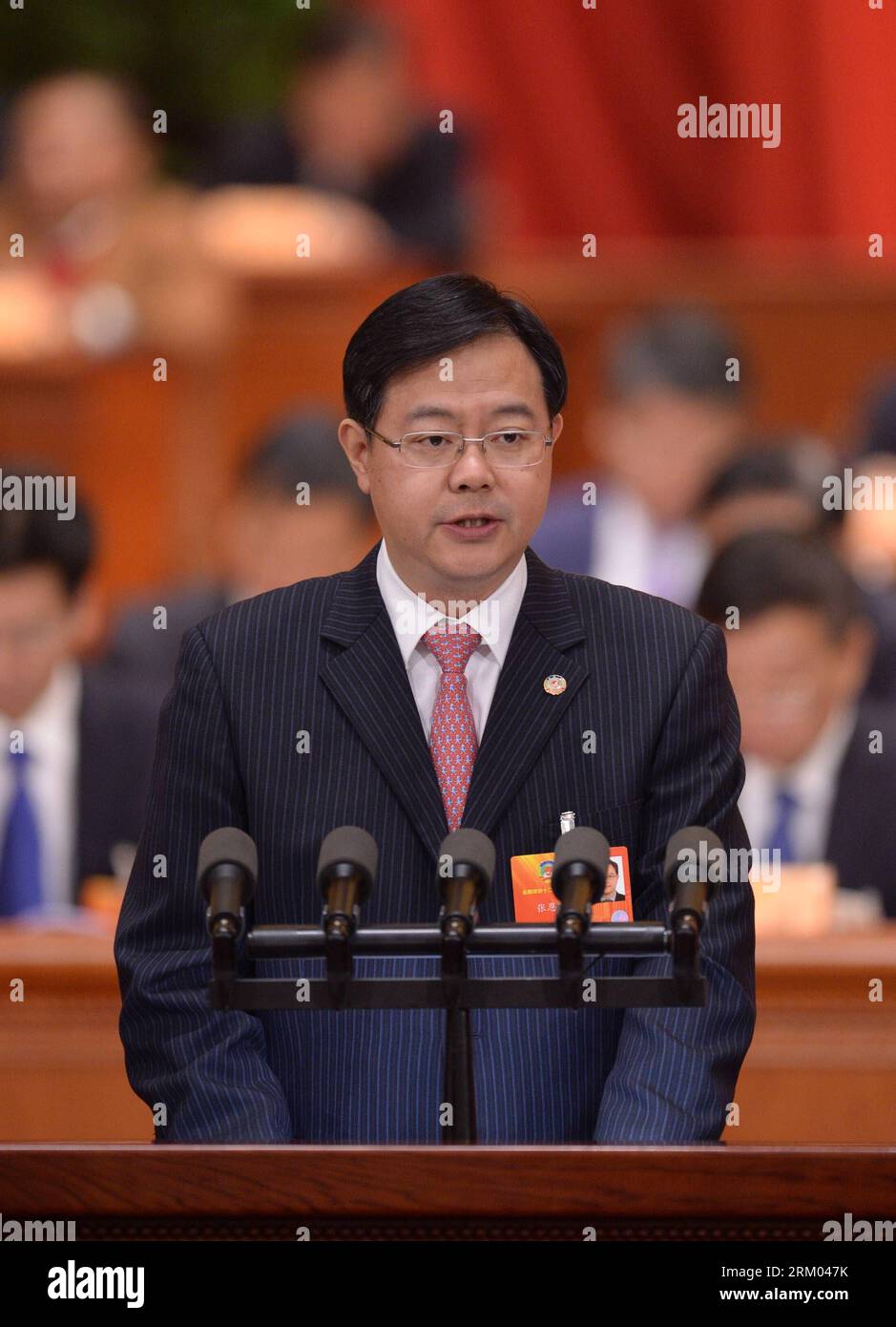 Bildnummer: 59318241  Datum: 08.03.2013  Copyright: imago/Xinhua (130308) -- BEIJING, March 8, 2013 (Xinhua) -- Zhang Endi, a member of the 12th National Committee of the Chinese People s Political Consultative Conference (CPPCC), speaks at the third plenary meeting of the first session of the 12th CPPCC National Committee at the Great Hall of the in Beijing, capital of China, March 8, 2013. (Xinhua/Wang Ye) (hdt) (TWO SESSIONS)CHINA-BEIJING-CPPCC-THIRD PLENARY MEETING (CN) PUBLICATIONxNOTxINxCHN People Politik Politische Konsultativkonferenz Versammlung x0x xrj 2013 hoch      59318241 Date 08 Stock Photo