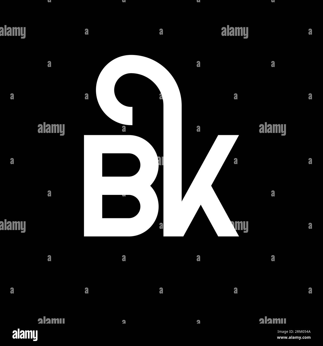 BK letter logo design on black background. BK creative initials letter ...