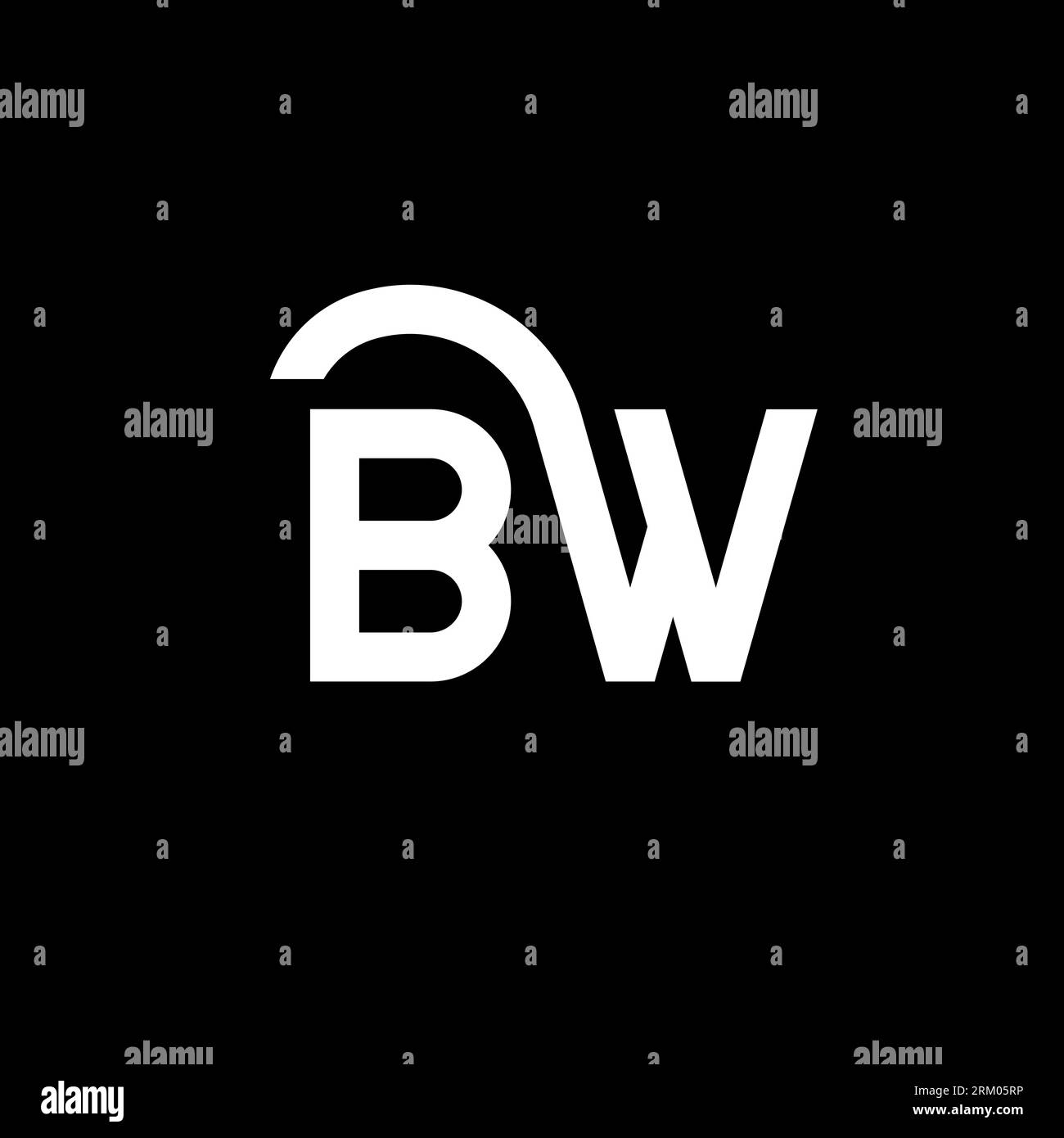 BW letter logo design on black background. BW creative initials letter ...