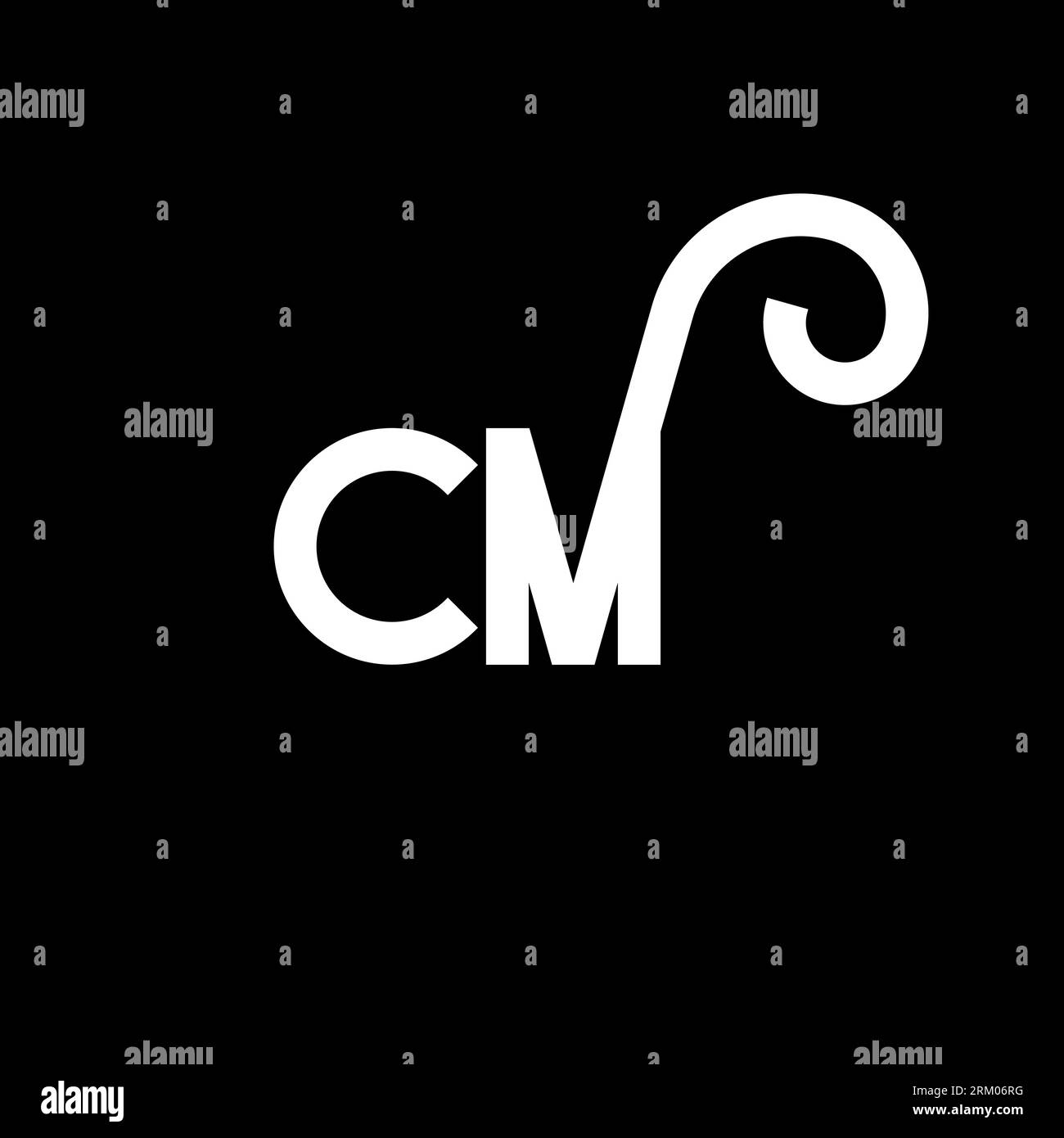CM letter logo design on black background. CM creative initials letter logo concept. cm letter design. CM white letter design on black background. C M Stock Vector