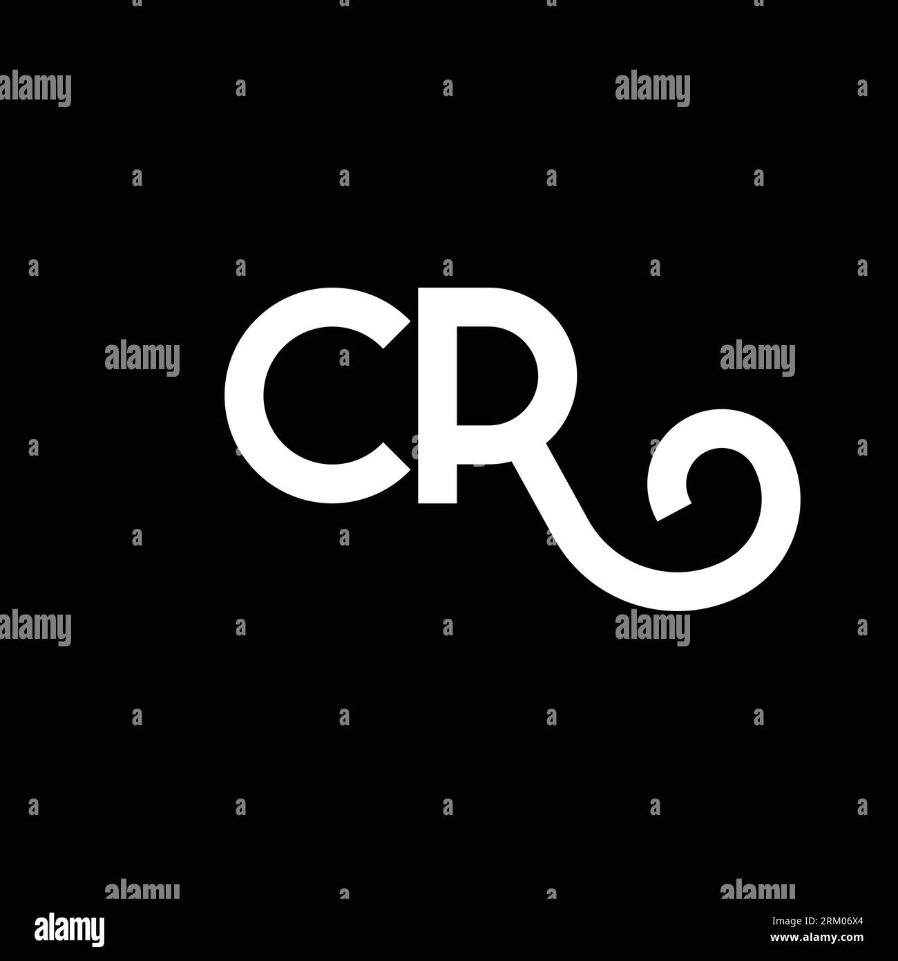 CR letter logo design on black background. CR creative initials letter logo concept. cr letter design. CR white letter design on black background. C R Stock Vector