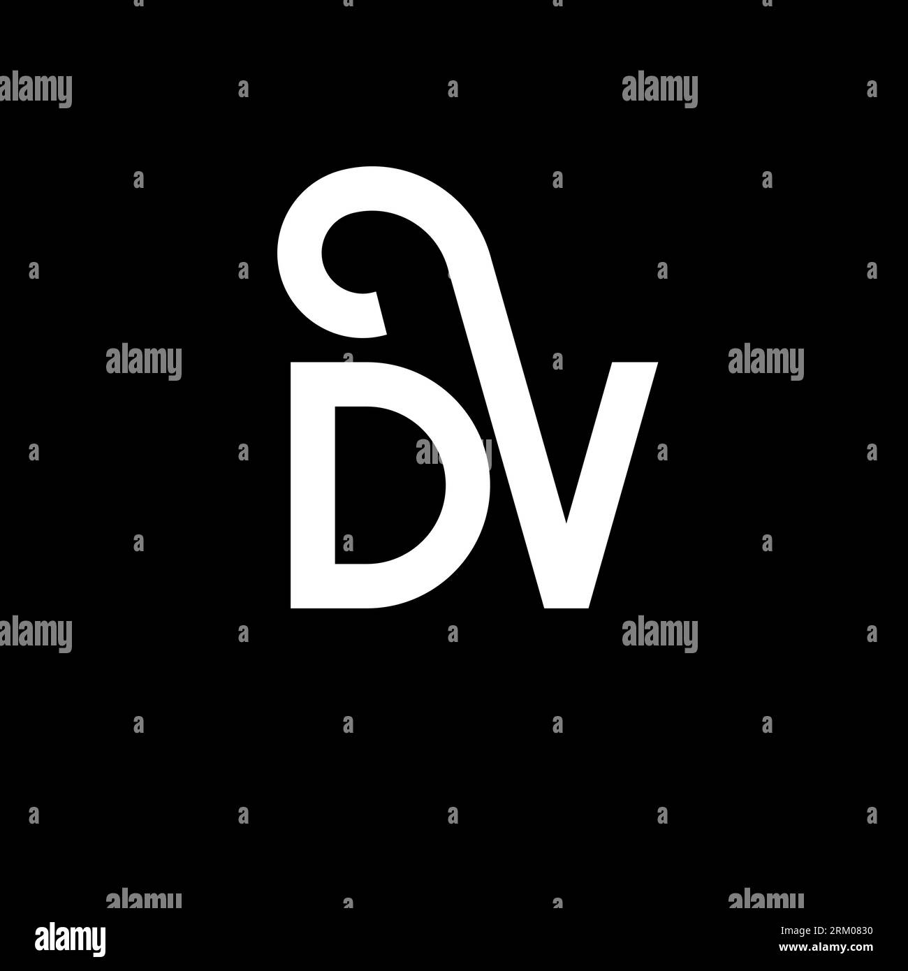 DV letter logo design on black background. DV creative initials letter ...