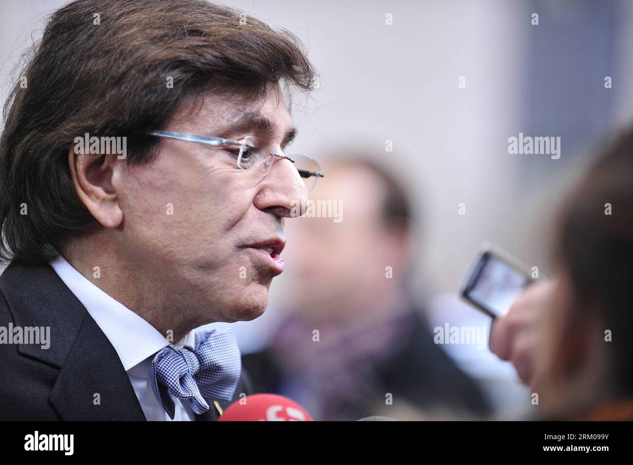 Bildnummer: 59354902  Datum: 14.03.2013  Copyright: imago/Xinhua (130314) -- BRUSSELS, March. 14, 2013 (Xinhua) -- Belgian Prime Minister Elio Di Rupo arrives at EU headquarters for an EU summit in Brussels, capital of Belgium, March 14, 2013. European Union (EU) leaders gathered in Brussels Thursday for a two-day spring summit in an attempt to strike a difficult balance between growth and austerity as the sovereign debt crisis across Europe is finally easing. (Xinhua/Ye Pingfan)(yt) BELGIUM-EU-SUMMIT PUBLICATIONxNOTxINxCHN Politik people Gipfel Gipfeltreffen Porträt premiumd x0x xac 2013 quer Stock Photo