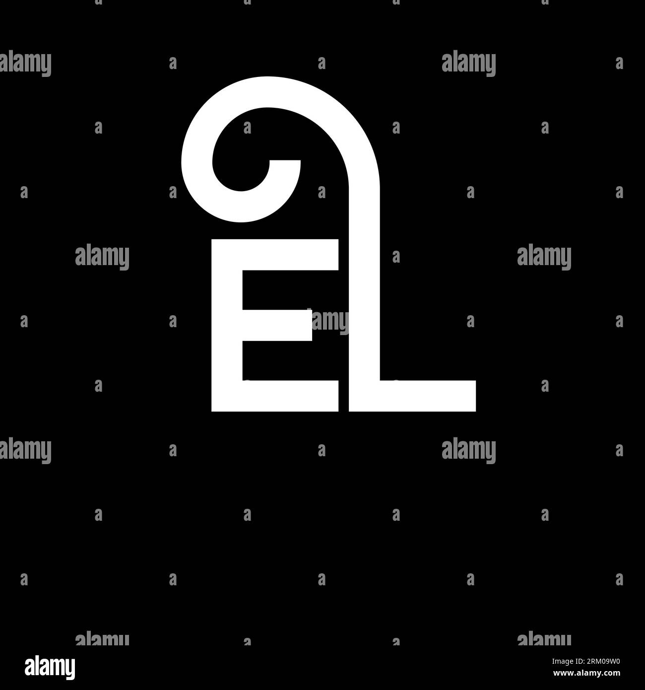 EL letter logo design on black background. EL creative initials letter ...