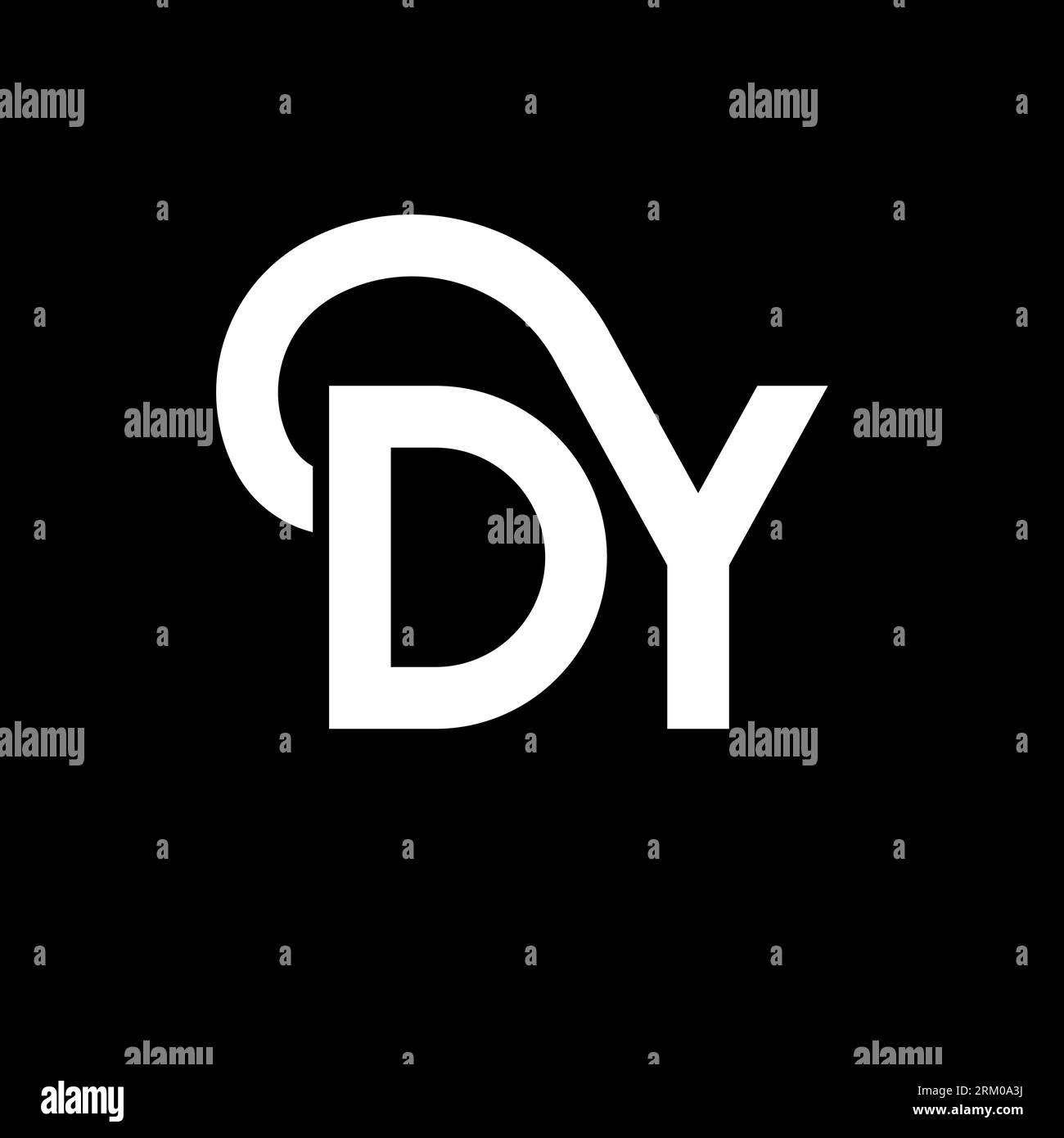 DY letter logo design on black background. DY creative initials letter logo concept. dy letter design. DY white letter design on black background. D Y Stock Vector