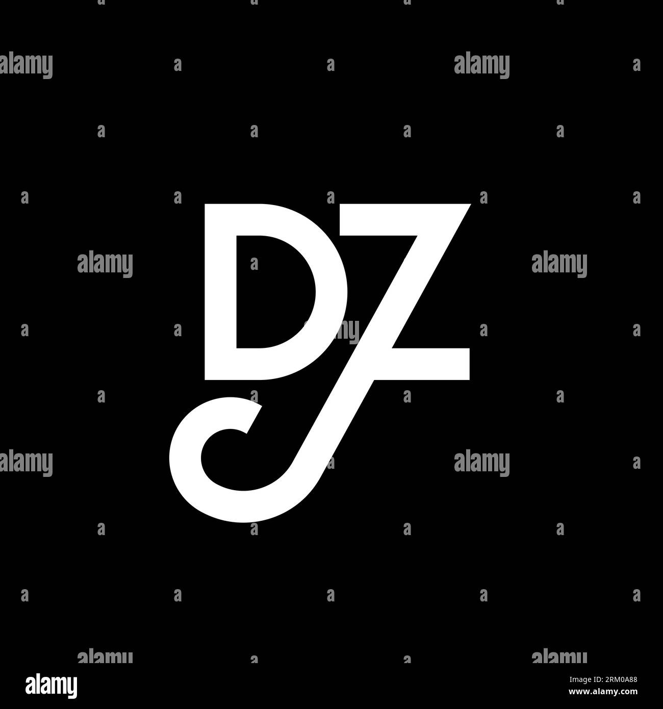 DZ letter logo design on black background. DZ creative initials letter logo concept. dz letter design. DZ white letter design on black background. D Z Stock Vector