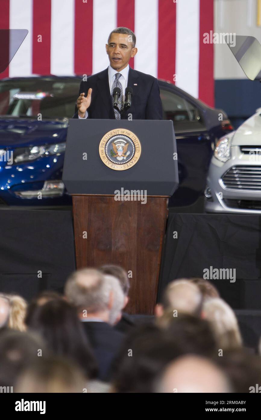 Bildnummer: 59359373  Datum: 15.03.2013  Copyright: imago/Xinhua (130315) -- CHICAGO, March 15, 2013 (Xinhua) -- U.S. President Barack Obama remarks on the topic of energy policies at the Argonne National Laboratory outside Chicago, the United States, on March 15, 2013. Obama announced that he would ask the Congress to create an energy security trust to fund research into alternatives to gasoline. (Xinhua/Stacie Scott) U.S.-CHICAGO-OBAMA-ENERGY PUBLICATIONxNOTxINxCHN People Politik USA Energiepolitik Rede premiumd x0x xmb 2013 hoch      59359373 Date 15 03 2013 Copyright Imago XINHUA  Chicago Stock Photo