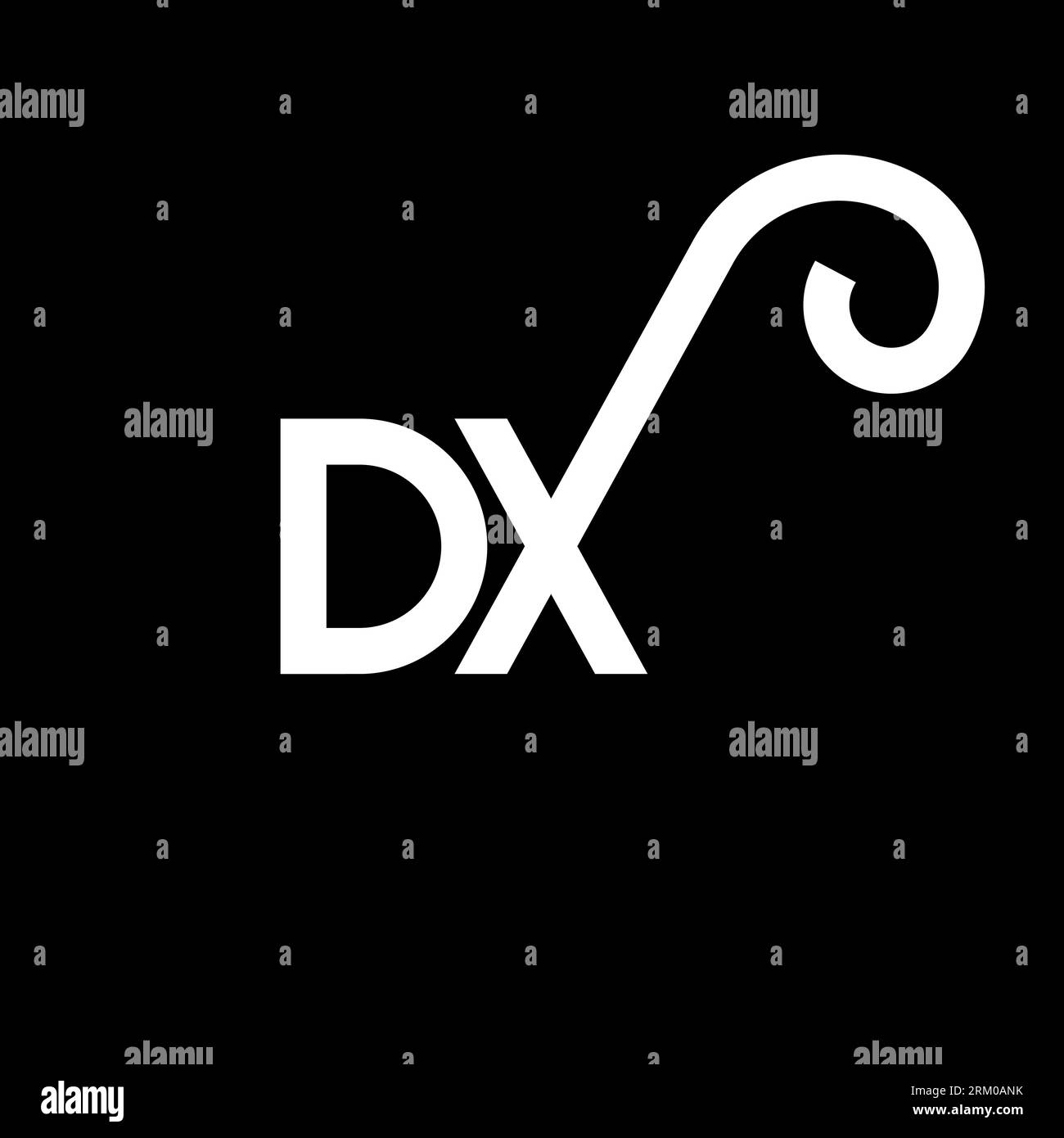 DX letter logo design on black background. DX creative initials letter ...