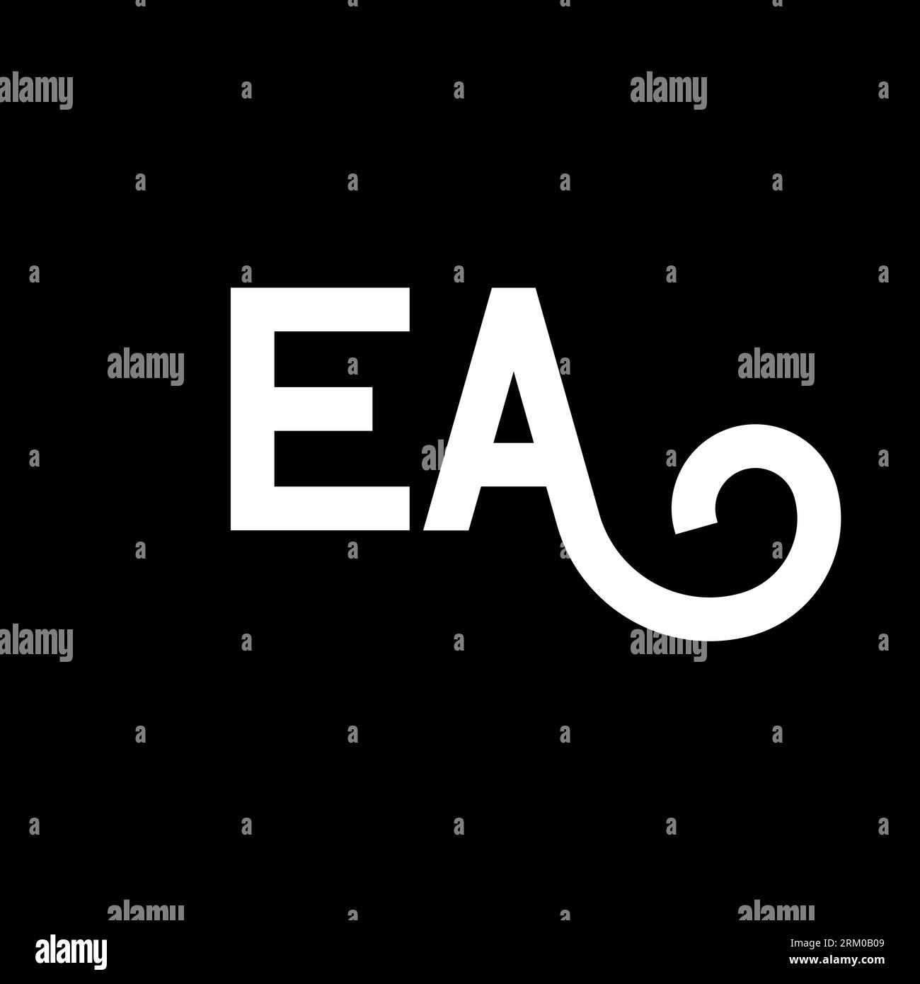 EA letter logo design on black background. EA creative initials letter ...