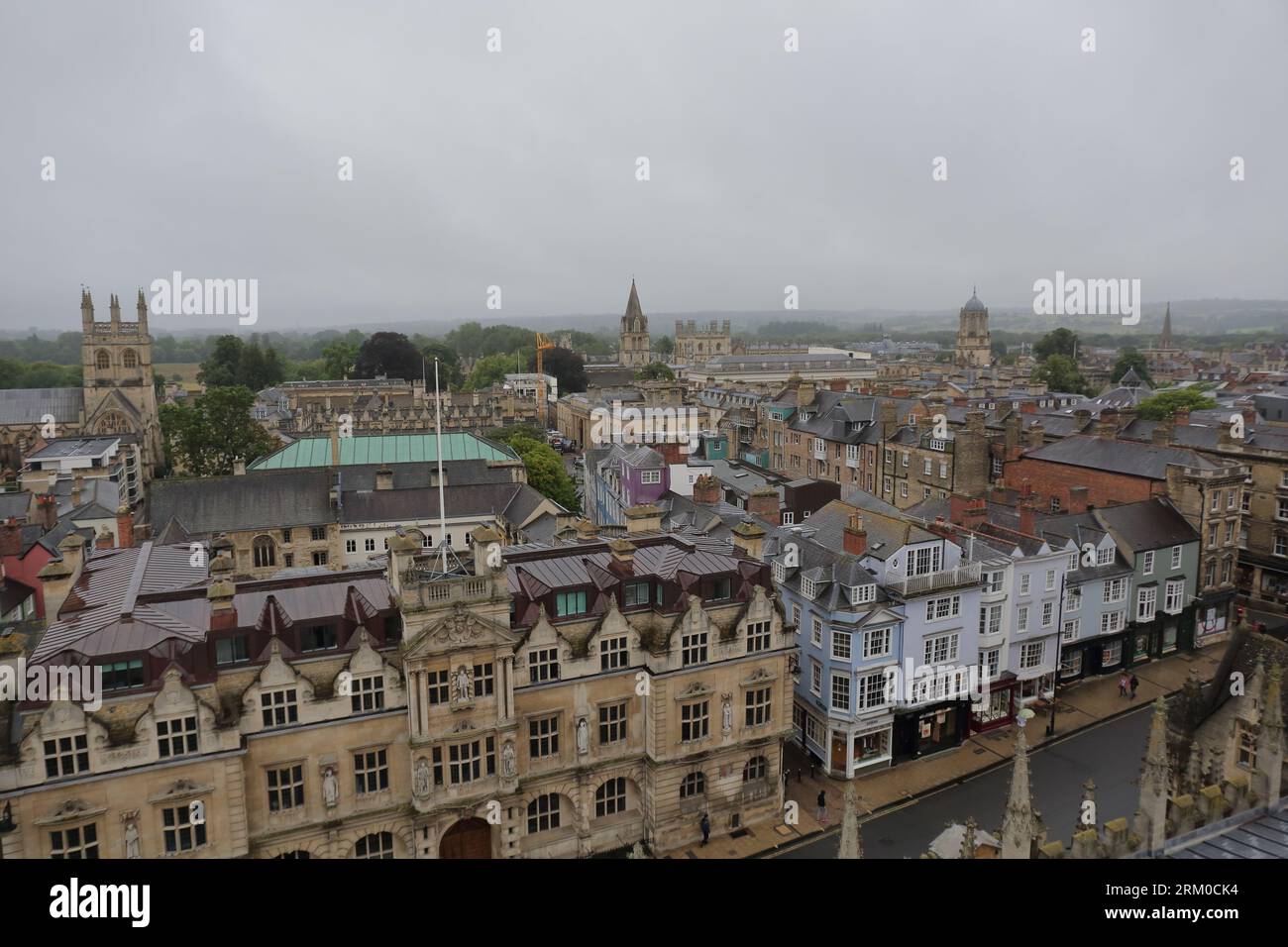 the beautiful view from the tower of University Church of St Mary the Virgin, Oxford, UK Stock Photo