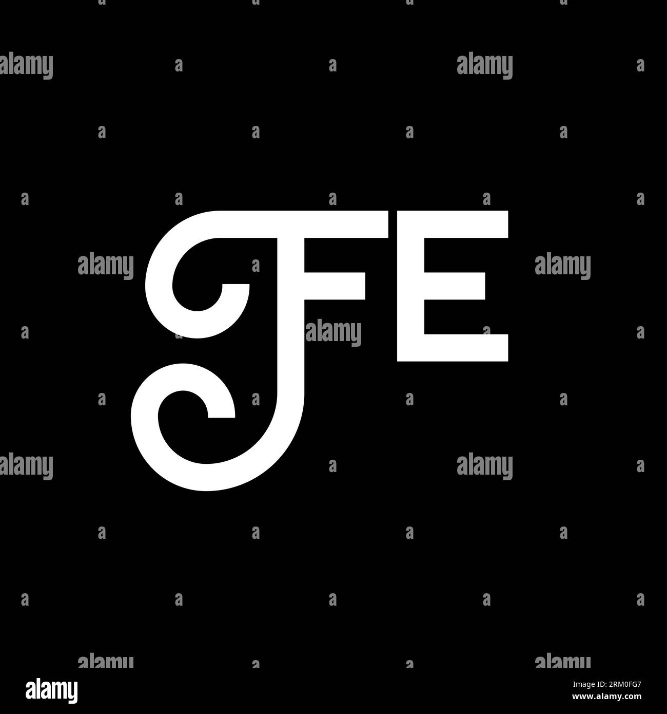 FE letter logo design on black background. FE creative initials letter logo concept. fe letter design. FE white letter design on black background. F E Stock Vector