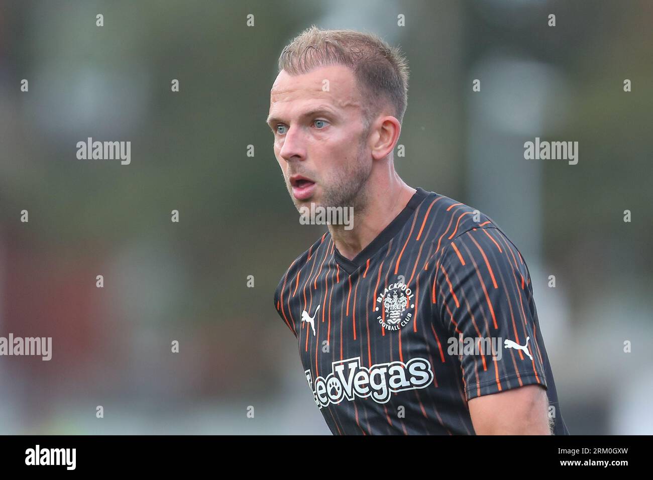 Jordan Rhodes #16 of Blackpool during the Sky Bet League 1 match Lincoln City vs Blackpool at Gelder Group Sincil Bank Stadium, Lincoln, United Kingdom, 26th August 2023  (Photo by Gareth Evans/News Images) Stock Photo