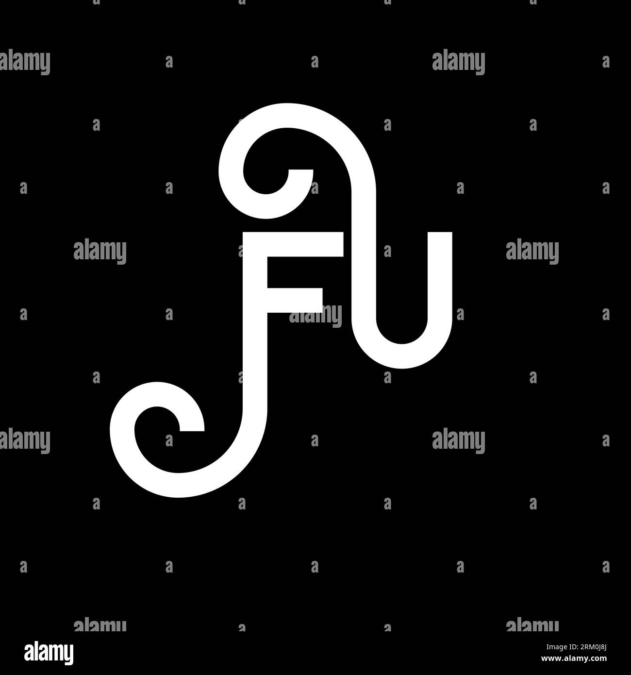 FU letter logo design on black background. FU creative initials letter ...