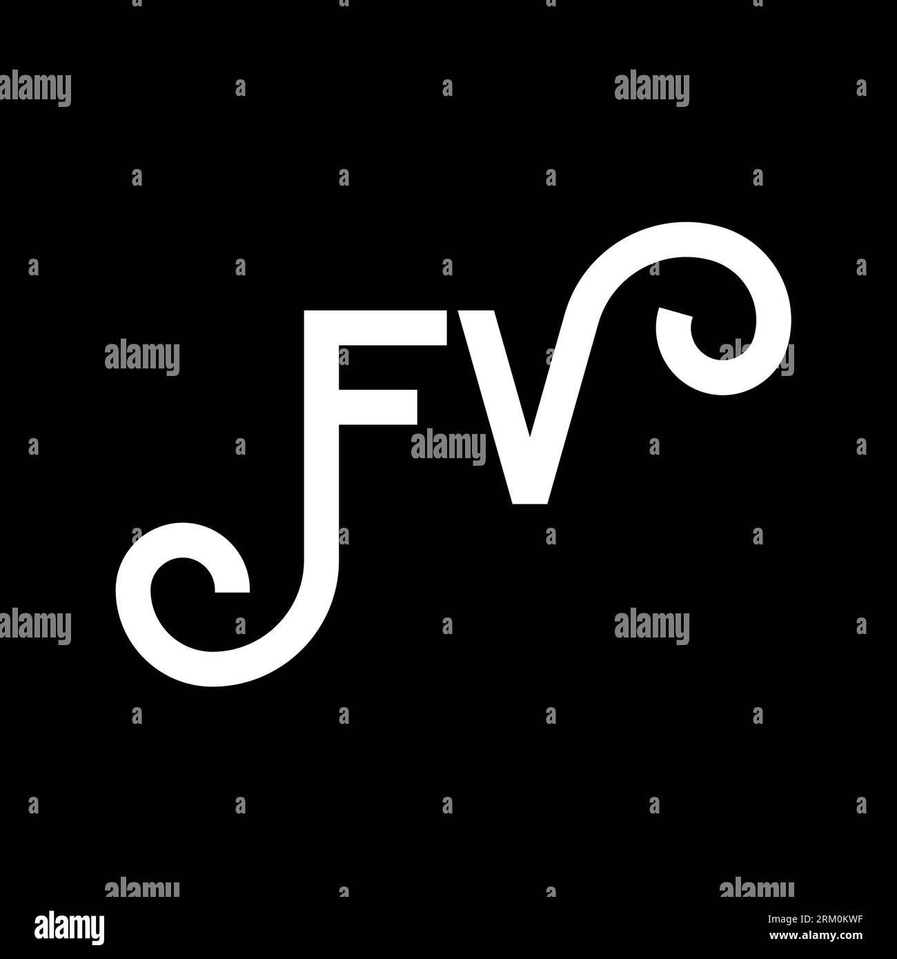 FV letter logo design on black background. FV creative initials letter logo concept. fv letter design. FV white letter design on black background. F V Stock Vector