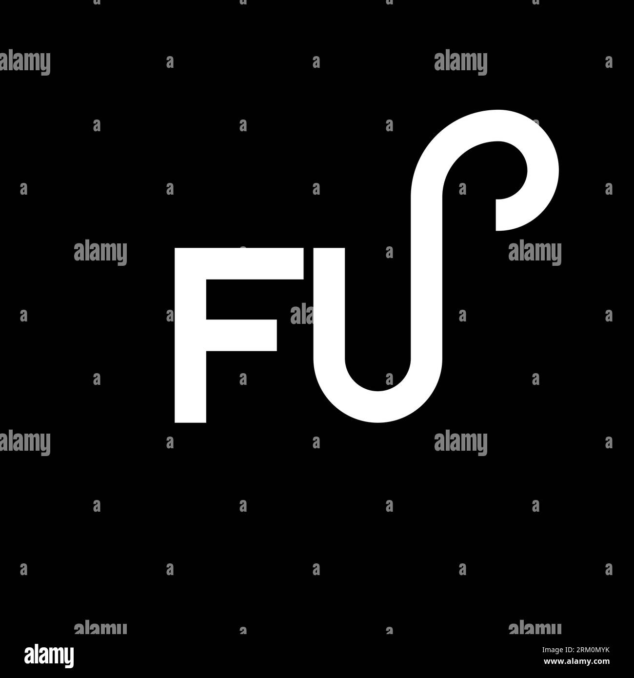 FU letter logo design on black background. FU creative initials letter ...