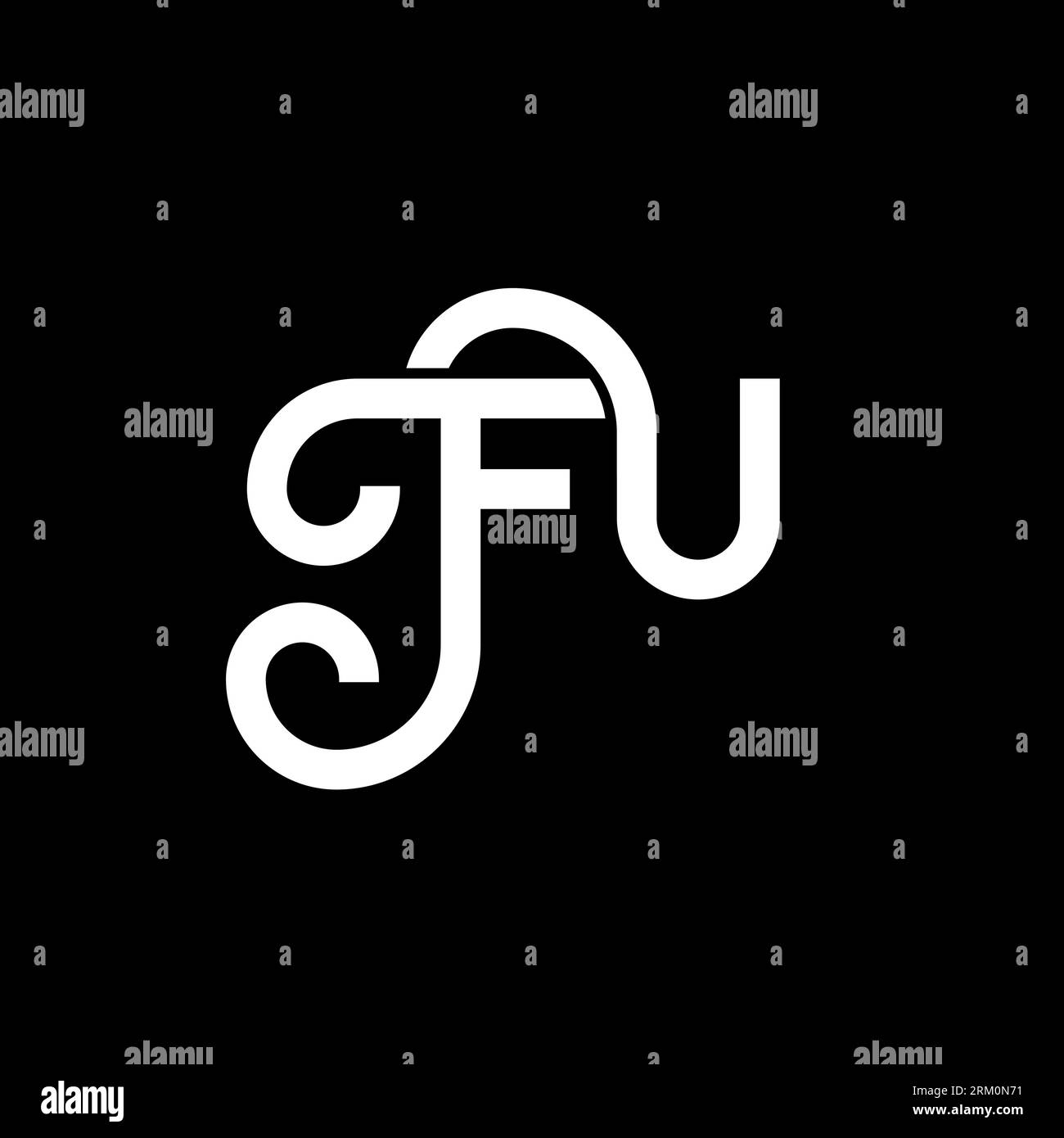 FU letter logo design on black background. FU creative initials letter ...