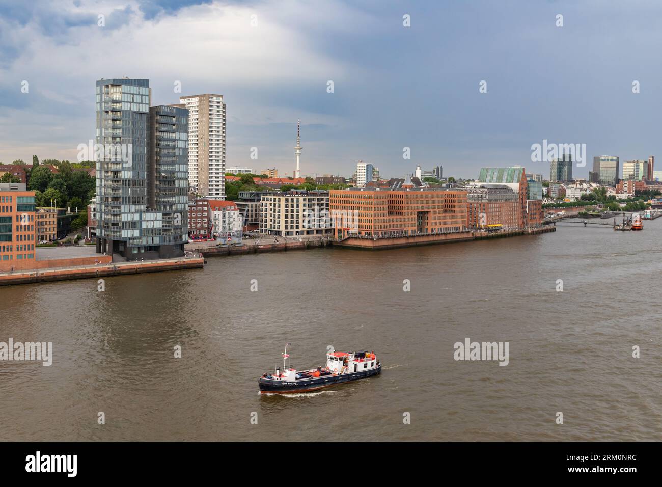 Hamburg, Germany July 15, 2023 Elbe reservoir on the Elbe. Big