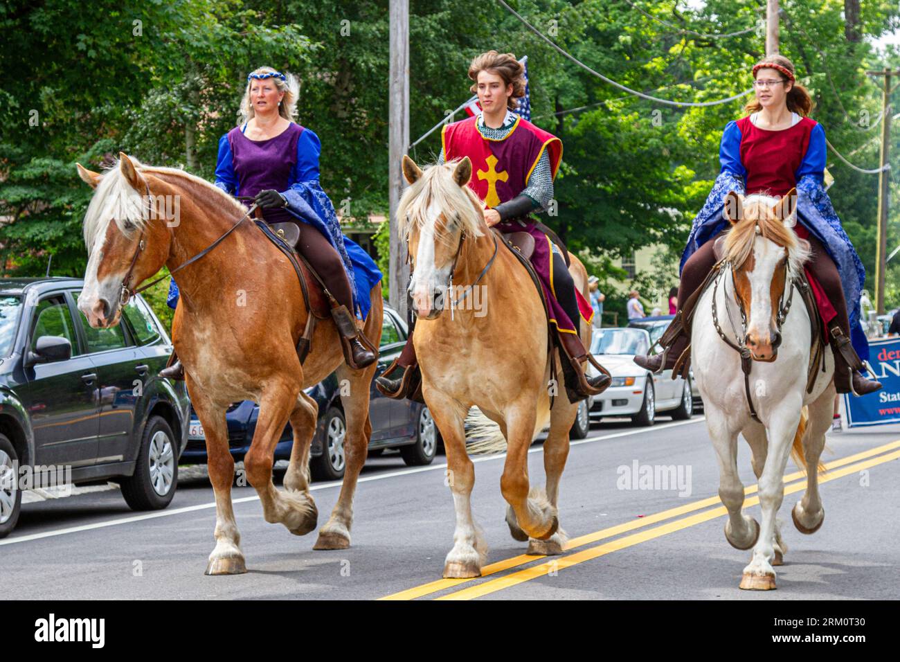 A fourth of July celebration and parade in a small rural Massachusetts