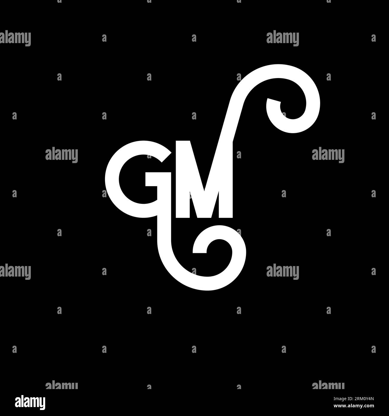 Gm Letter Logo Design On Black Background Gm Creative Initials Letter