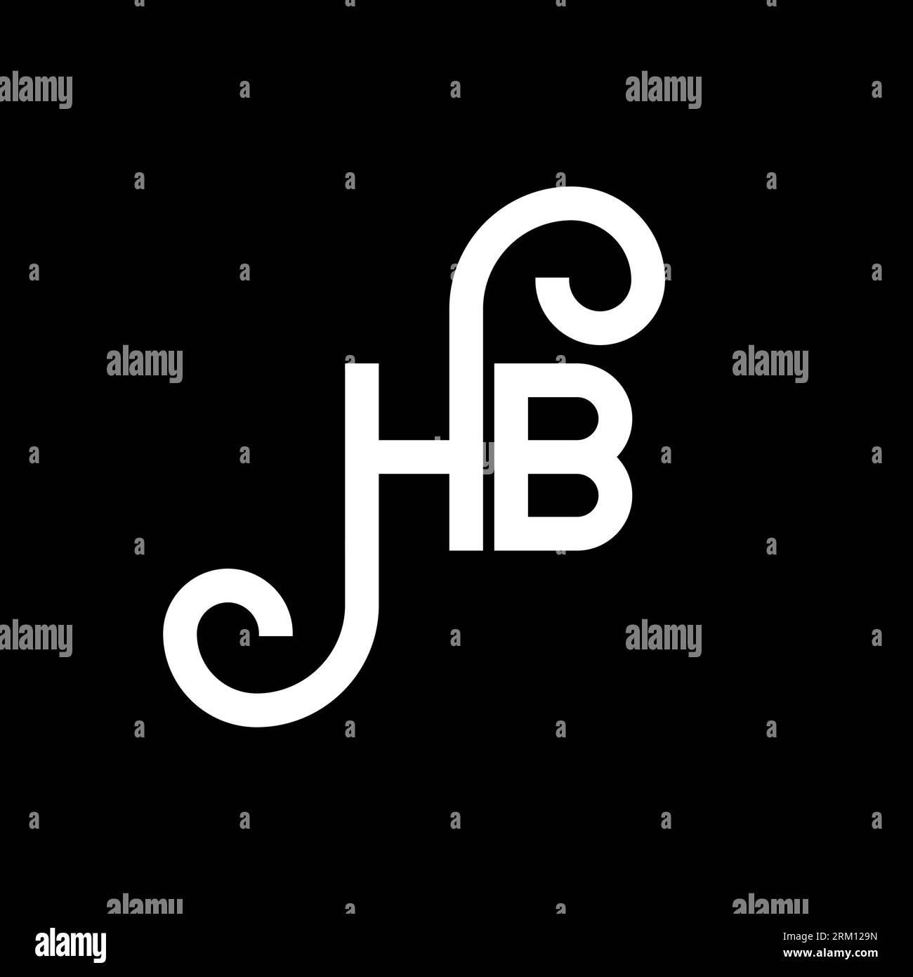 HB letter logo design on black background. HB creative initials letter ...