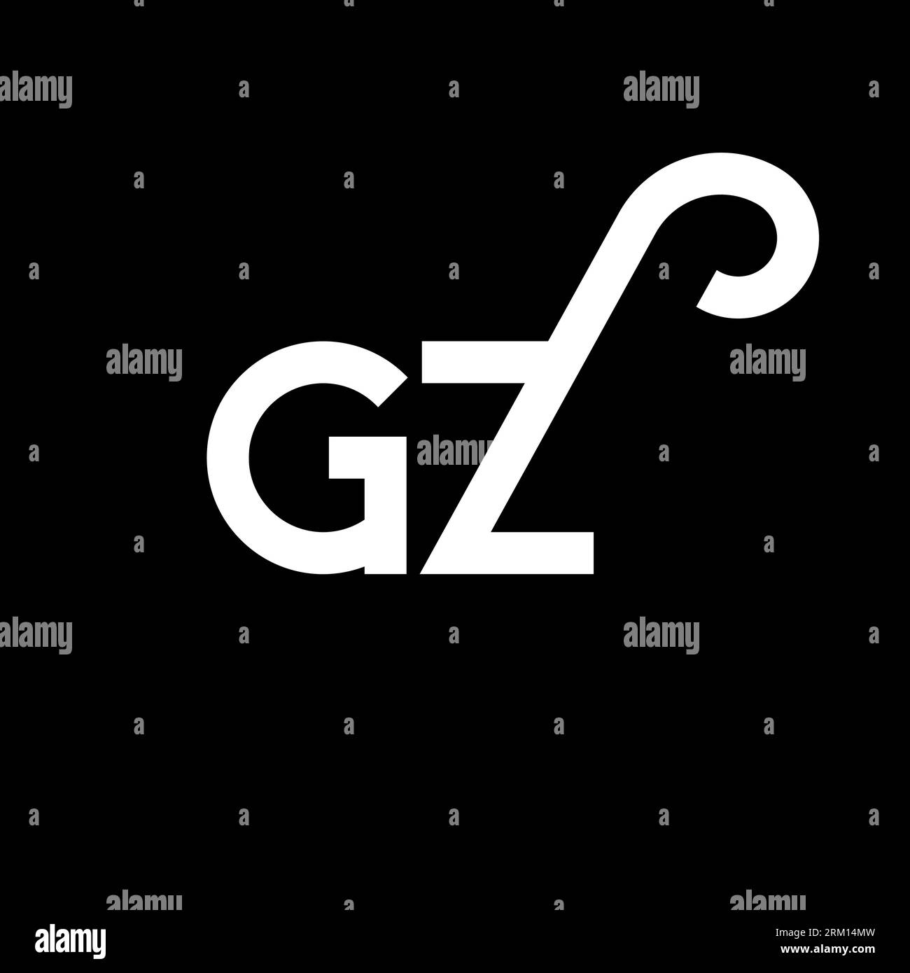GZ letter logo design on black background. GZ creative initials letter