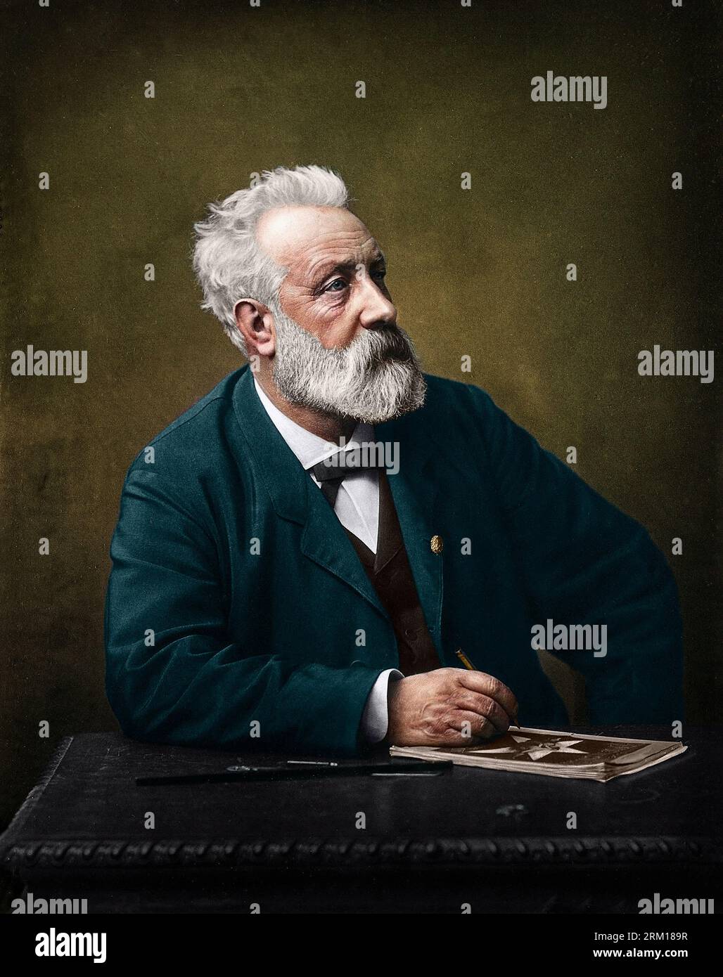 Jules Verne in 1892 (age 64) Stock Photo