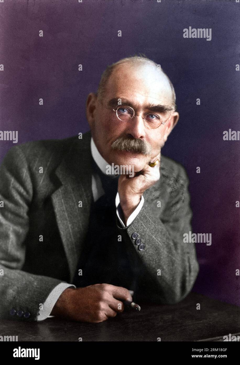 Rudyard Kipling. Early 20th century. Photographer Elliott & Fry Stock