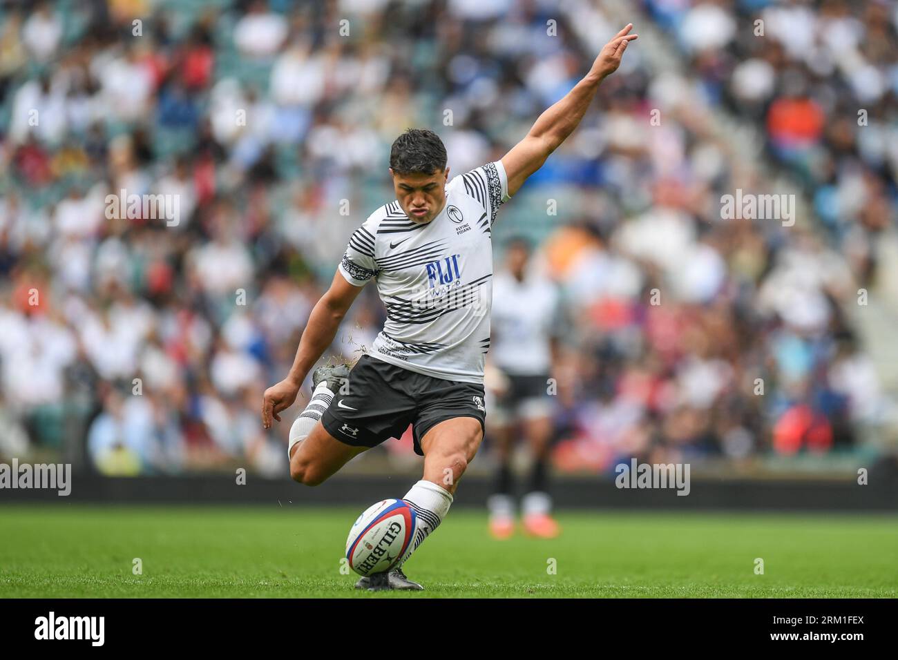 Caleb Muntz of Fiji converts a penalty during the 2023 Summer Series