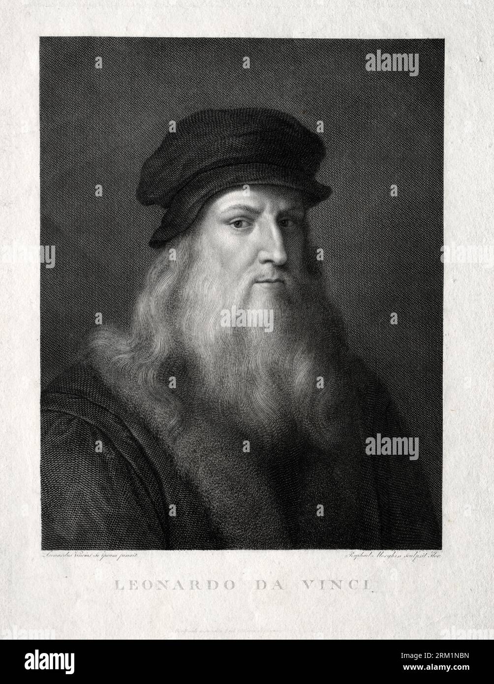 Leonardo da Vinci  (1452-1519) by Raffaello Morghen Stock Photo
