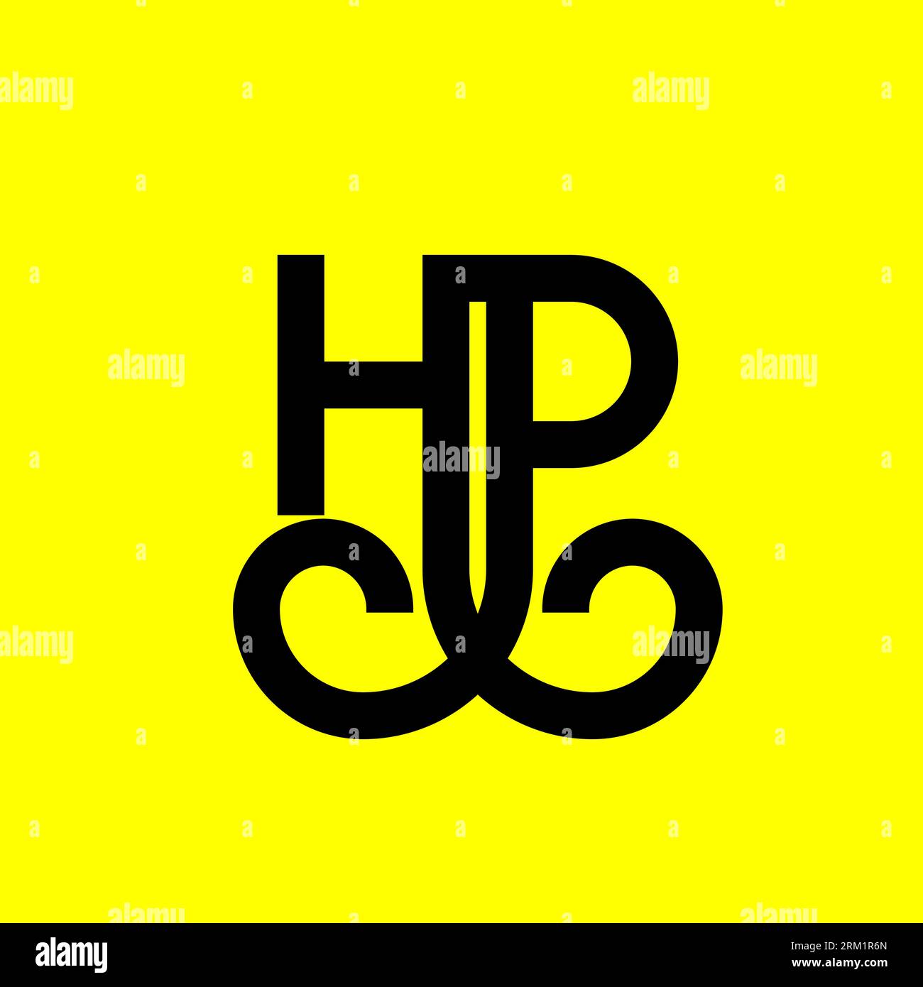 HP letter logo design on black background. HP creative initials letter ...