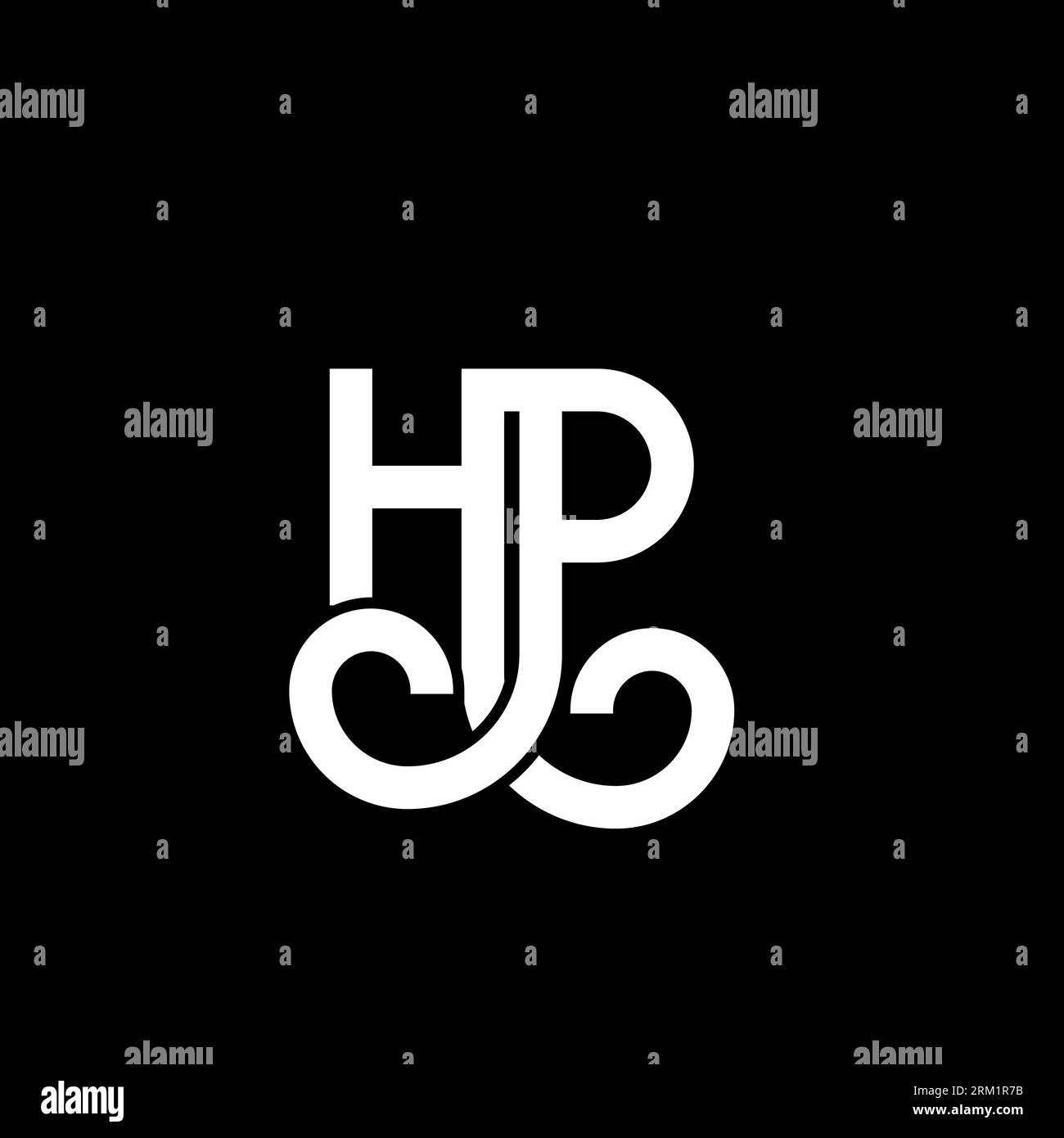 HP letter logo design on black background. HP creative initials letter ...