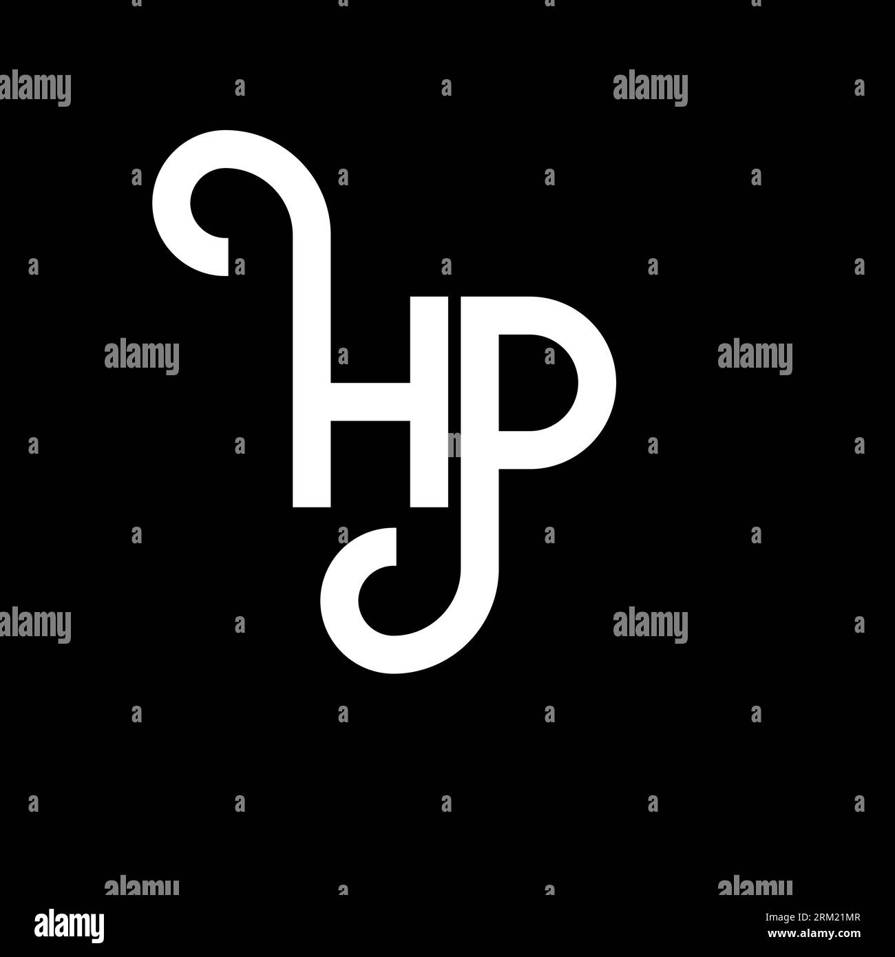 HP letter logo design on black background. HP creative initials letter ...
